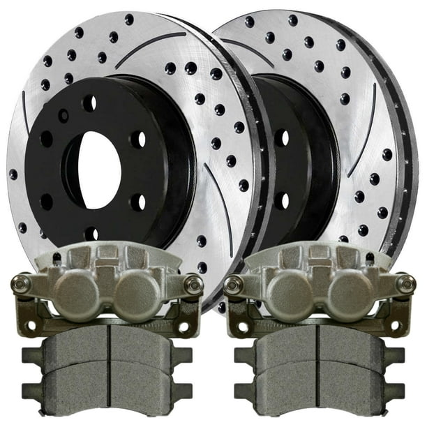 For GMC Acadia Saturn Outlook Front & Rear Performance Drill Slot Brake Rotors 
